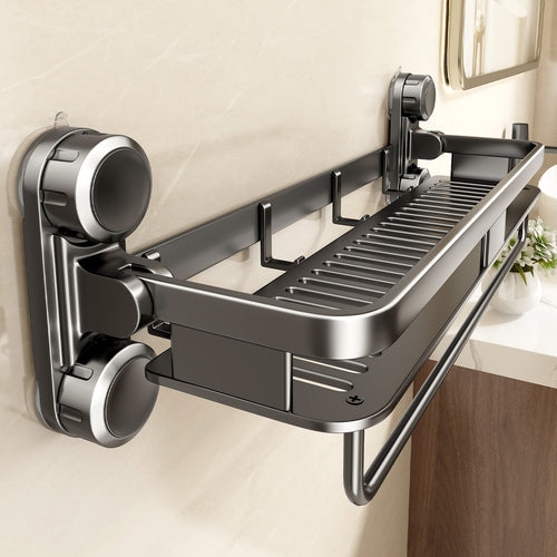 No-Drill Heavy Duty Bathroom Shower Shelf – Suction Cup Storage Rack