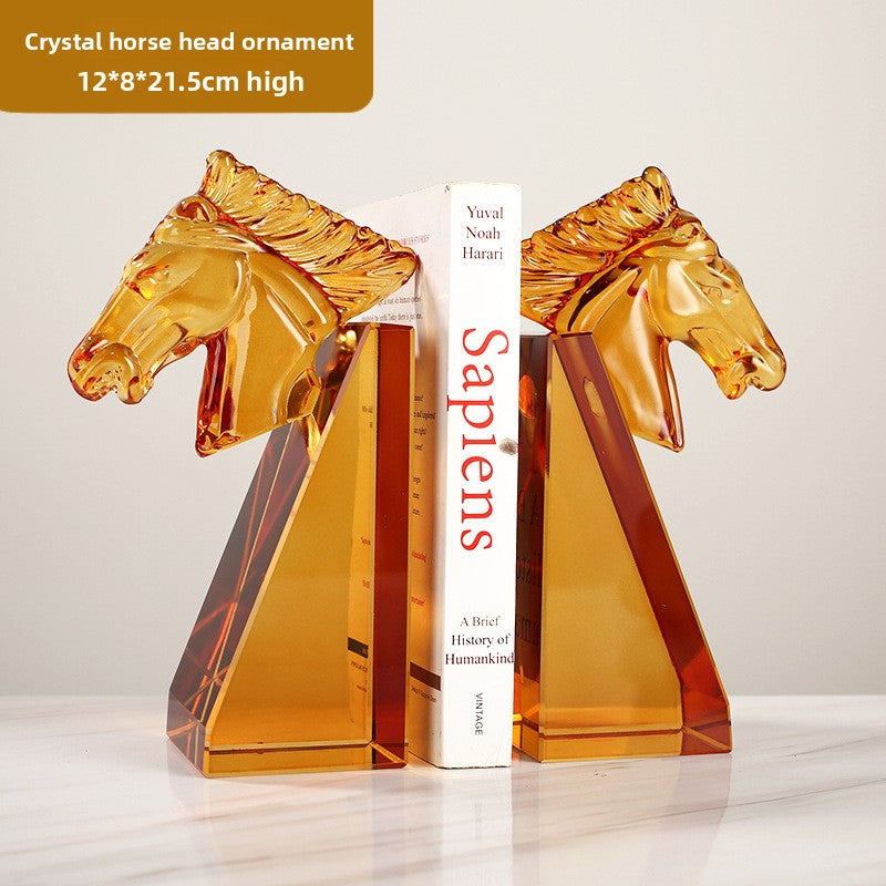 Crystal Horse Head Ornament–Modern Luxury Glass Sculpture For Home & Office Décor