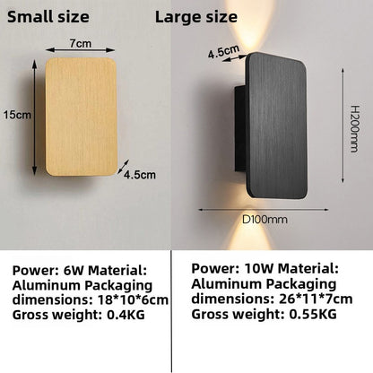 Modern LED Up Down Wall Light - Nordic Brushed Aluminium Wall Lamp for Bedroom & Living Room
