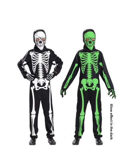 Glow-in-the-Dark Halloween Costume – Grim Reaper & Skull Cosplay Set