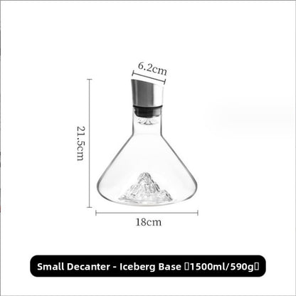 Waterfall Glass Wine Decanter - 650ml Mountain Design Red Wine Aerator Carafe