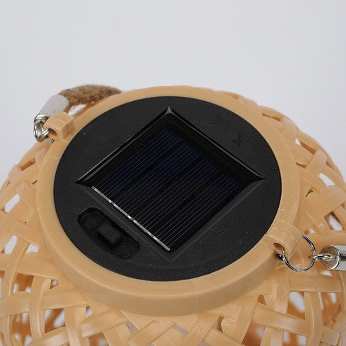 Solar Rattan Lantern Light–Waterproof Outdoor Solar Garden Hanging Lantern