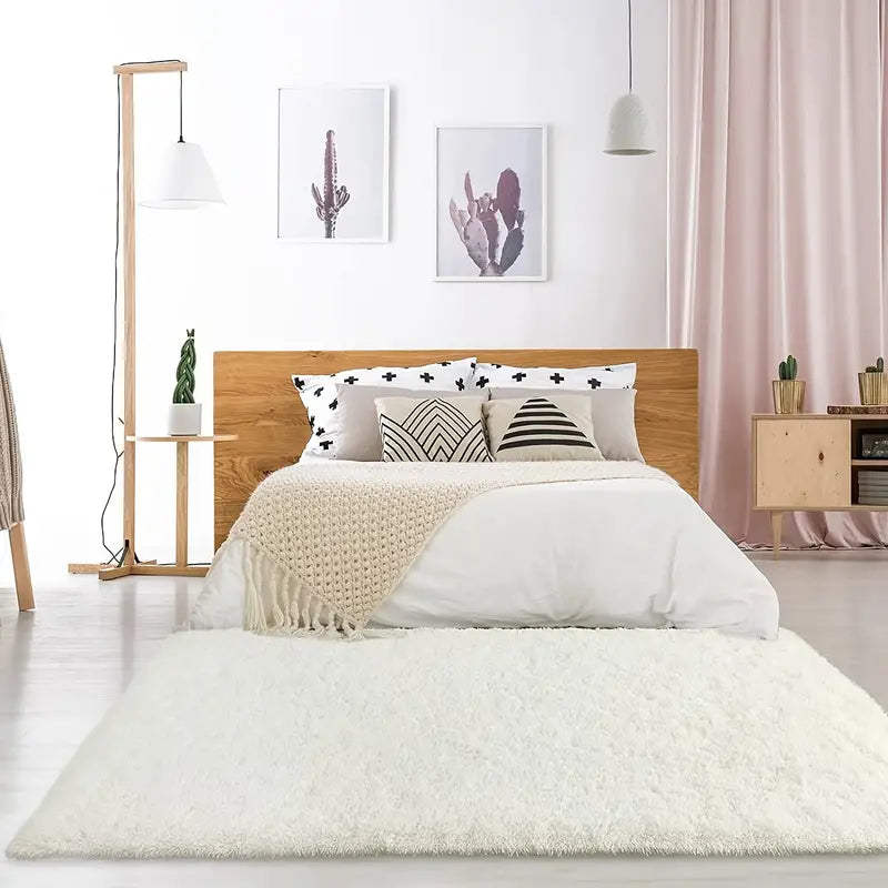 Plush Fuzzy Area Rug–Soft Non-Slip Carpet for Bedroom, Living Room & Modern Home Décor