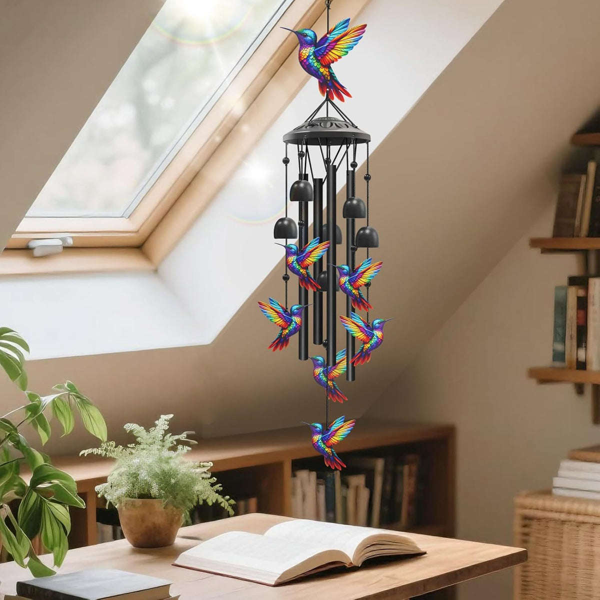 Colourful Metal Wind Chimes - Handmade Animal Garden Hanging Decoration
