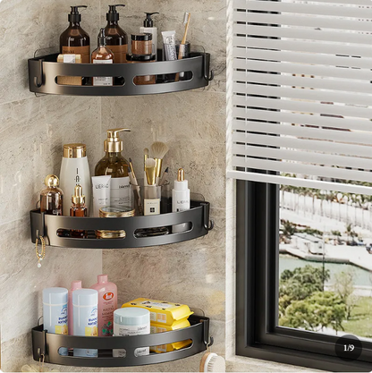 Bathroom Shower Rack Organiser-Multi-Layer Corner Storage Shelf-No Drill Plastic Shower Caddy (1–3 Tier Options)
