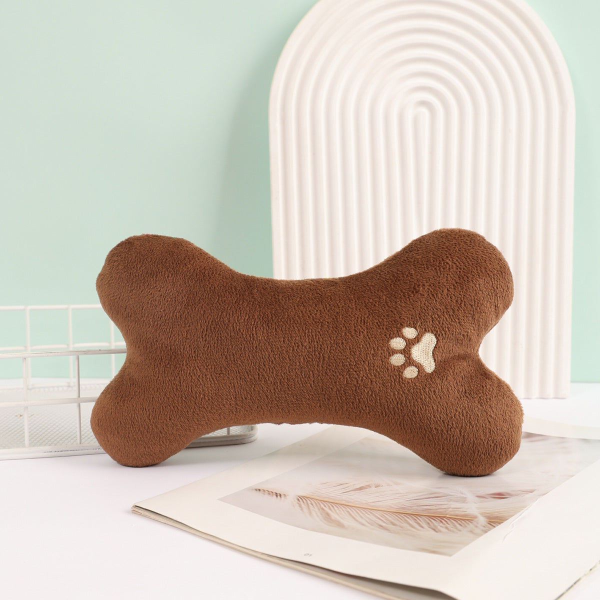Plush Bone Dog Toy–Durable Soft Chew Toy For Dogs & Cats