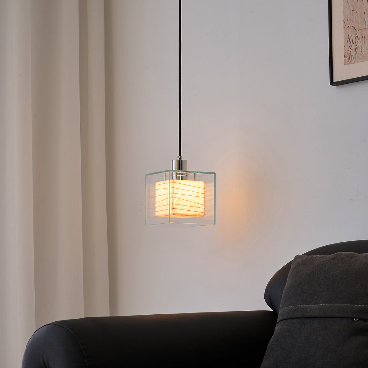 Bauhaus Glass Pendant Light - Mid-Century Modern LED Hanging Ceiling Lamp
