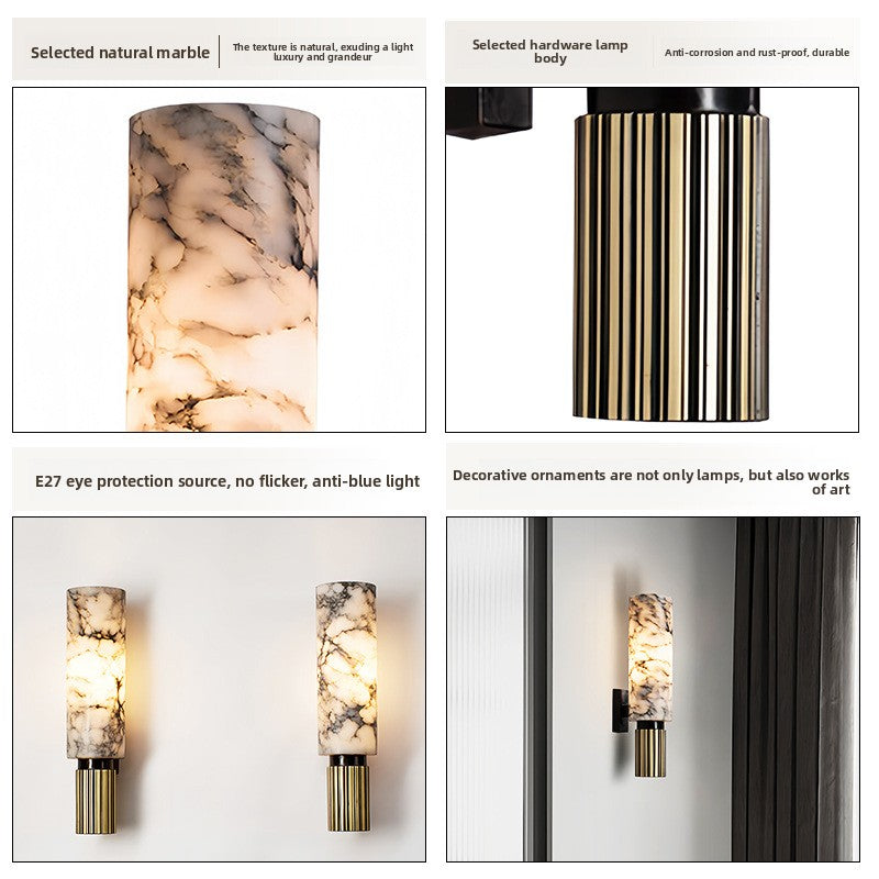 Cloud Stone & Copper LED Wall Light - Luxury Modern Wall Lamp