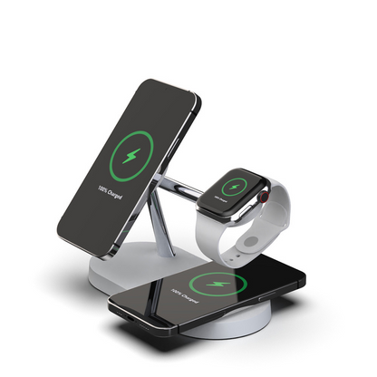 5-in-1 Wireless Charging Station–15W Fast Charging Dock for Phone, Watch & Earbuds