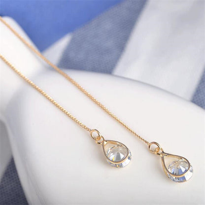Water Drop Tassel Earrings–Asymmetrical Gold & Silver Drop Earrings, Elegant Alloy Statement Jewellery