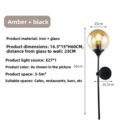 Nordic Glass Wall Light - Modern Balloon LED Bedside & Hallway Wall Lamp