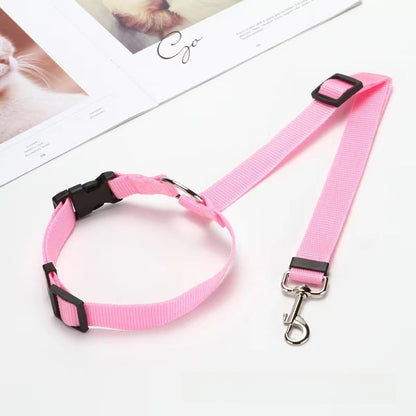 Adjustable Pet Car Safety Seat Belt – Headrest Dog & Cat Travel Restraint