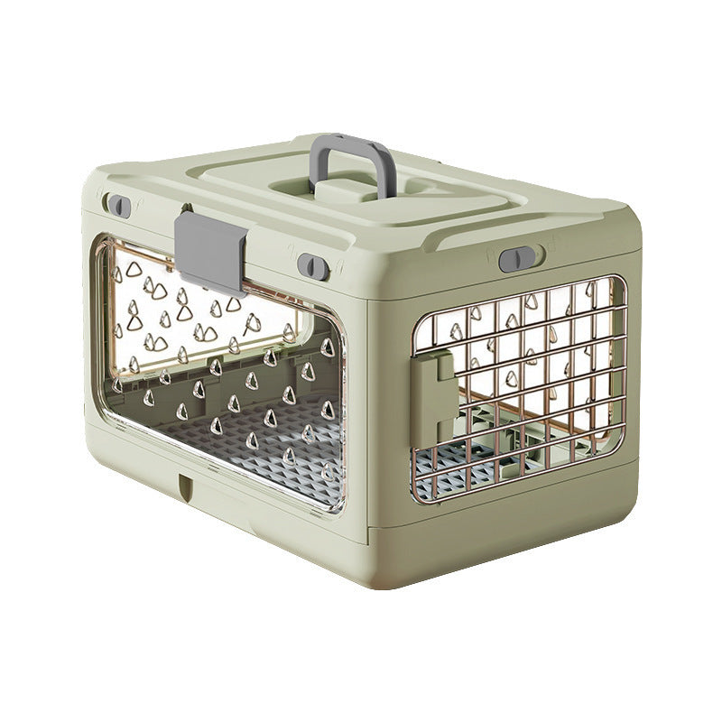 Foldable Pet Carrier Cage - Portable Travel Crate for Small to Medium Dogs & Cats
