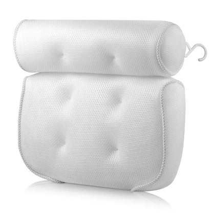 Luxury Mesh Bath Pillow-Spa Bathtub Headrest Cushion with Suction Cups-Soft Neck & Back Support Bath Pillow