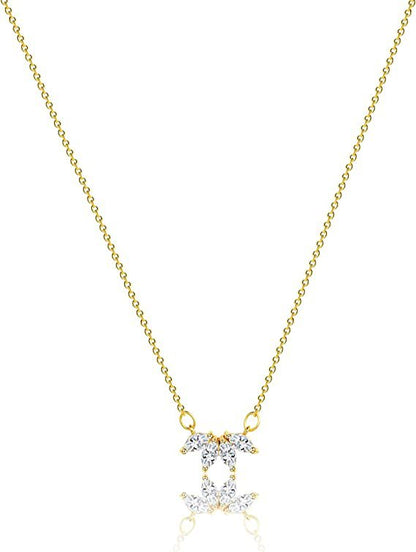 Leaf Necklace–Rhinestone Pendant Necklace, Gold & Silver Adjustable Chain Jewellery for Women