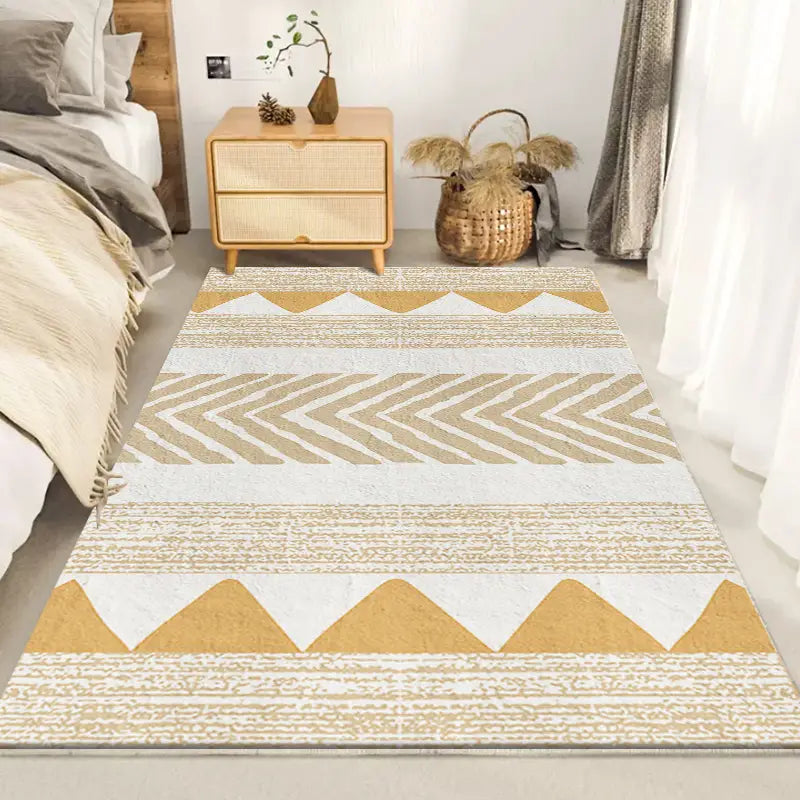 Imitation Cashmere Area Rug–Soft Non-Slip Crystal Velvet Carpet for Bedroom & Living Room