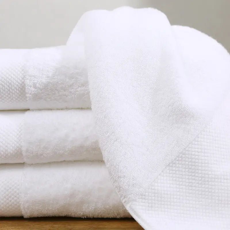 4 Pack White Cotton Hand Towels 35x75cm-Soft Absorbent Bathroom Towels Set-Quick Dry Lightweight Cotton Towels