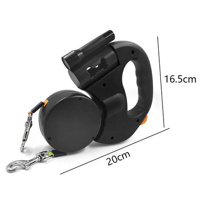 Dual Retractable Dog Leash–Tangle-Free Automatic Lead For Walking Two Dogs