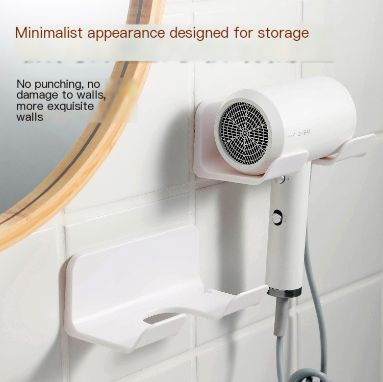 Wall Mounted Hair Dryer Holder No Drill-Multi-Function Bathroom Storage Rack-Blow Dryer & Styling Tools Organiser
