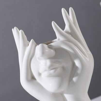 Nordic Human Body Ceramic Vase–Modern Artistic Flower Vase for Living Room & Home Décor