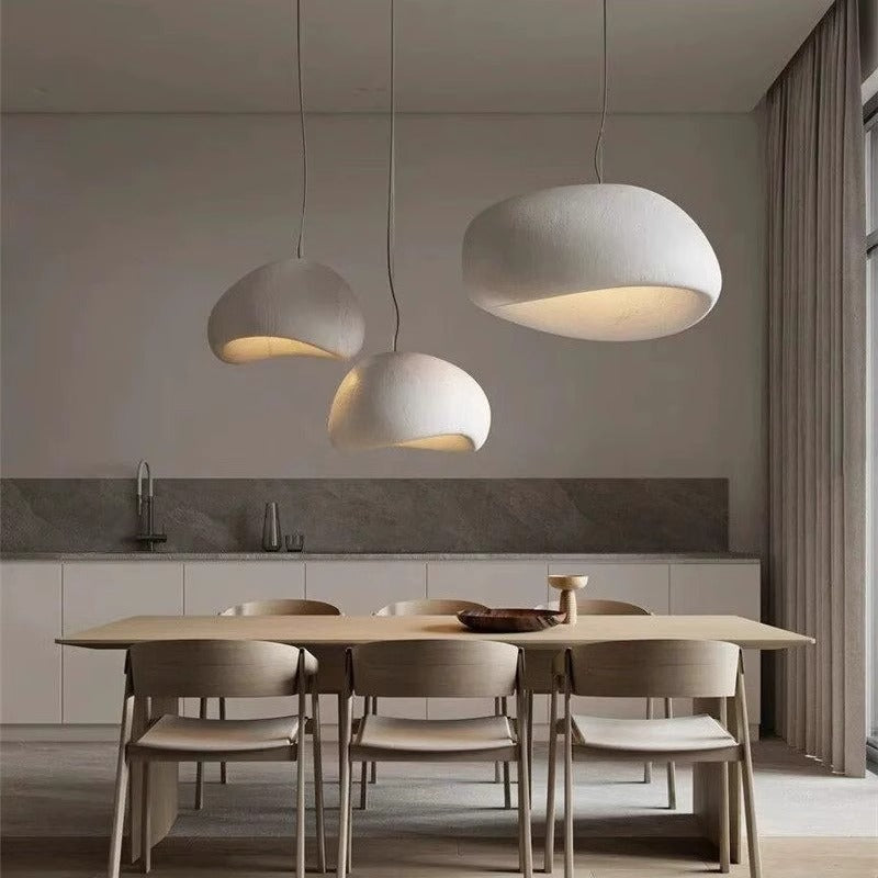 Wabi-Sabi LED Pendant Light - Modern Japanese Inspired Resin Hanging Ceiling Light