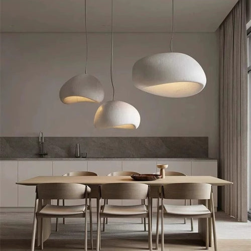 Wabi-Sabi LED Pendant Light - Modern Japanese Inspired Resin Hanging Ceiling Light