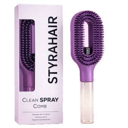 Spray Detangling Hair Brush - One-Touch Water Mist Comb for Frizz Control & Everyday Hair Styling