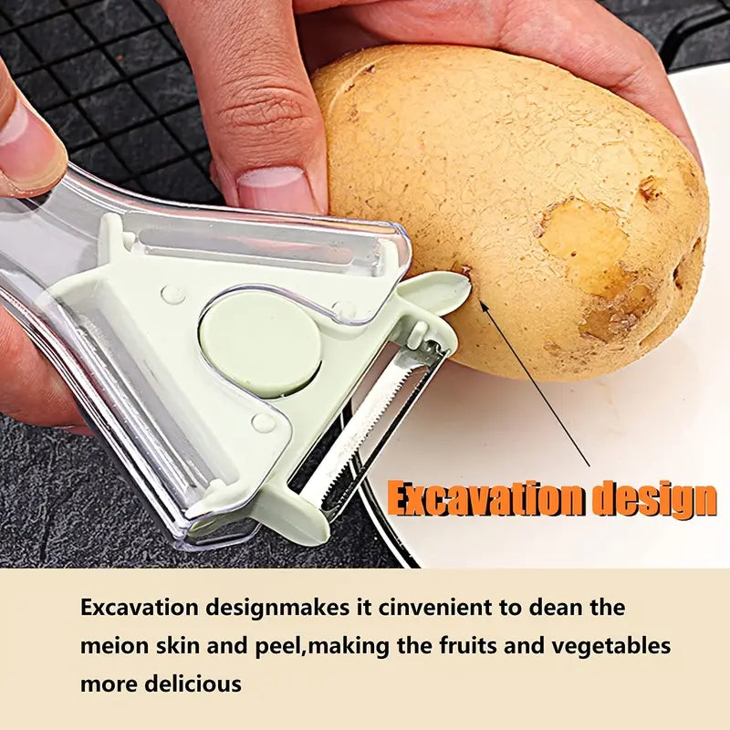 3-in-1 Vegetable Peeler–Stainless Steel Multi Blade Peeler, Julienne & Slicer Kitchen Tool (Ergonomic Handle)