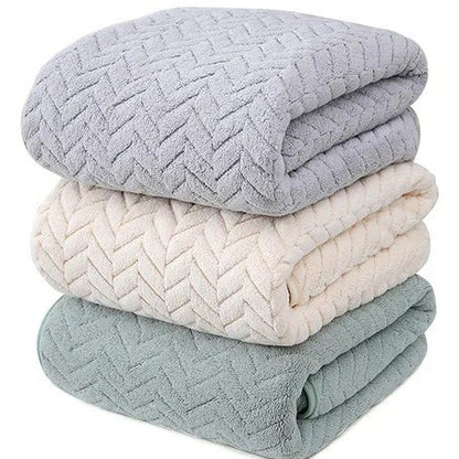 3 Piece Quick Dry Bath Towel Set - Soft Absorbent Coral Fleece Towels