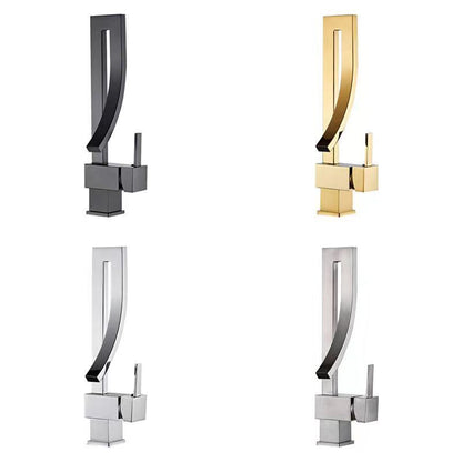 360° Rotating Waterfall Basin Mixer Tap–Luxury Copper Bathroom Vanity Faucet