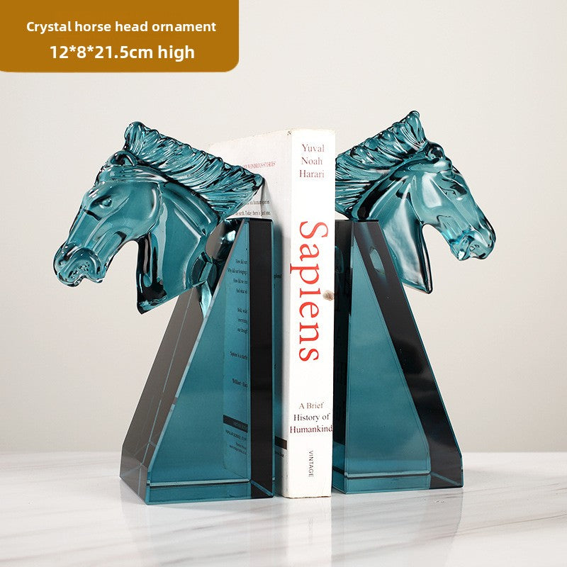 Crystal Horse Head Ornament–Modern Luxury Glass Sculpture For Home & Office Décor