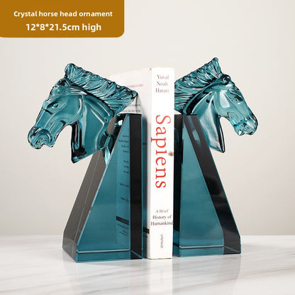 Crystal Horse Head Ornament–Modern Luxury Glass Sculpture For Home & Office Décor