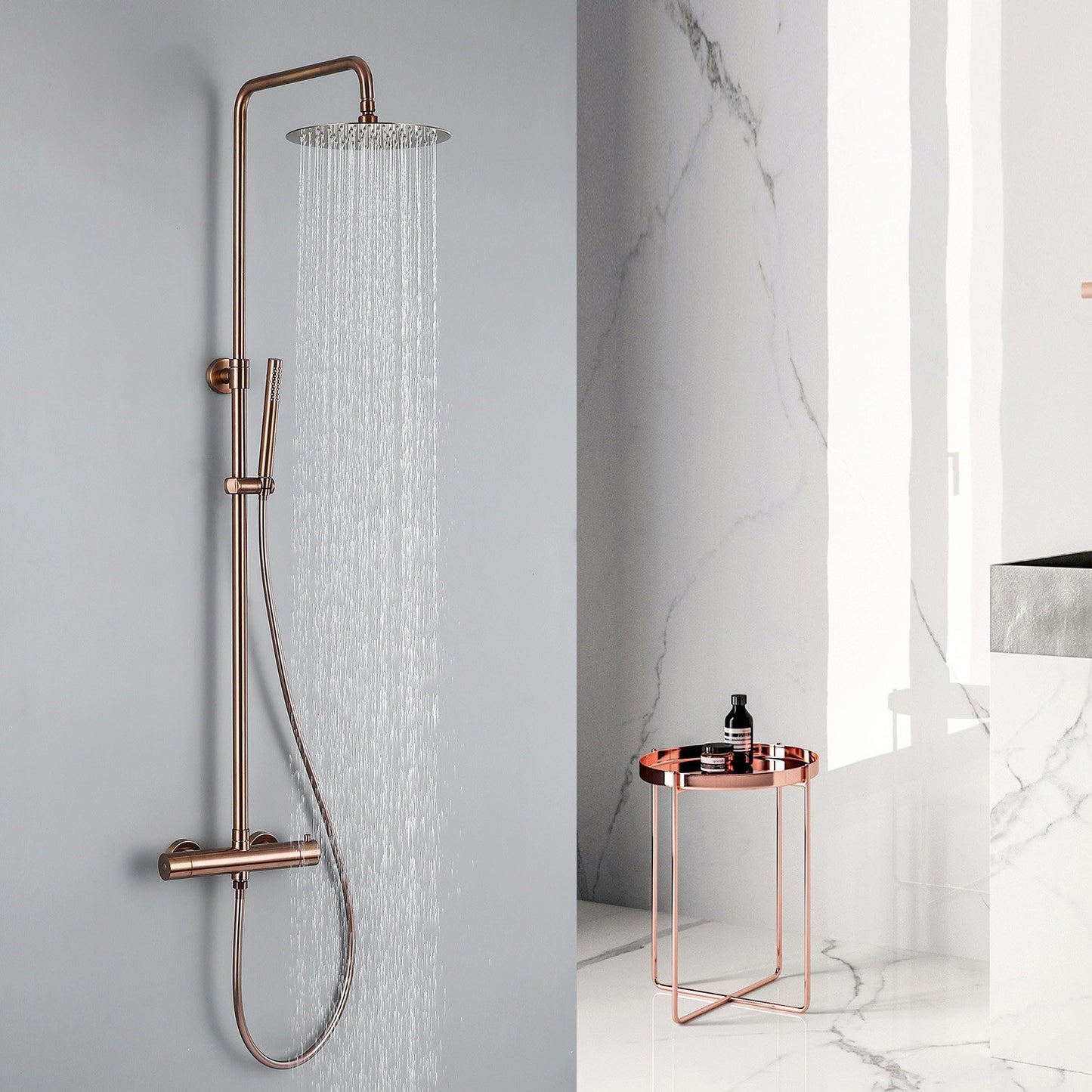 Luxury Thermostatic Shower System – 304 Stainless Steel Rainfall Shower Set