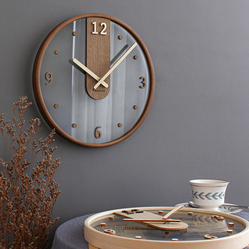 Nordic Minimalist Silent Wall Clock–Modern Wooden Decorative Clock for Living Room, Bedroom & Office