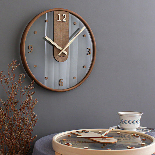 Nordic Minimalist Silent Wall Clock–Modern Wooden Decorative Clock for Living Room, Bedroom & Office