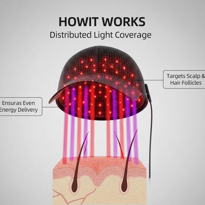 LED Hair Growth Therapy Cap–Red Light & Infrared Scalp Treatment Hat