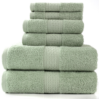 6 Piece Cotton Towel Set-Soft Absorbent Bath Towels Set-Luxury Bathroom Towels Quick Dry