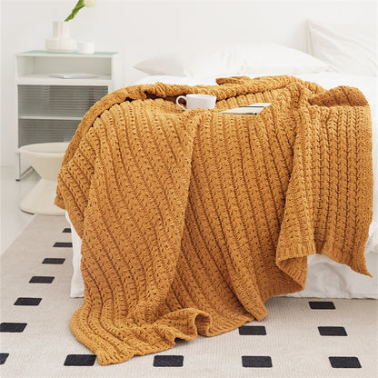 Luxury Chenille Throw Blanket–Soft Nordic Sofa & Bed Blanket