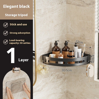 Bathroom Shower Rack Organiser-Multi-Layer Corner Storage Shelf-No Drill Plastic Shower Caddy (1–3 Tier Options)