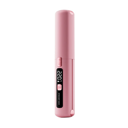 Cordless Hair Straightener & Curler–USB Rechargeable Portable Hair Styling Tool