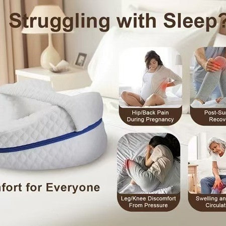 Memory Foam Leg Support Pillow–Ergonomic Knee & Side Sleeper Comfort Cushion