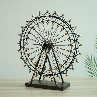 Nordic Retro Ferris Wheel Ornament–Decorative Metal Tabletop Sculpture for Home, Office & Living Room Décor