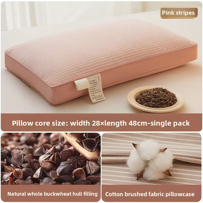 Natural Buckwheat Pillow – Breathable Cotton Support Pillow