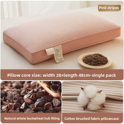 Natural Buckwheat Pillow – Breathable Cotton Support Pillow