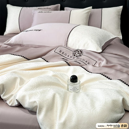 Luxury Lyocell Bedding Set–Ultra Soft Cooling 4-Piece Quilt Cover Set