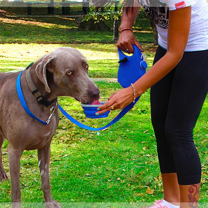 Portable Dog Water Bottle & Leash Set–All-In-One Travel Hydration & Feeding Solution