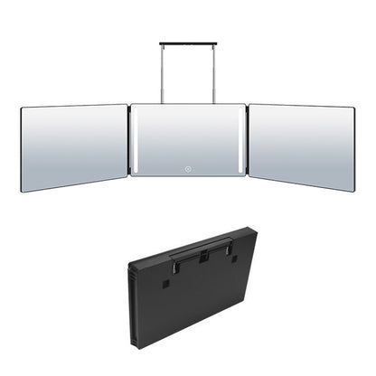 Folding Three-Way Vanity Mirror–Portable 3-Sided Makeup Mirror with Optional LED Lighting