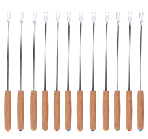 12-Piece BBQ Skewer Set–Stainless Steel Barbecue Forks & Kabob Skewers, Reusable Grill Tools for Meat & Vegetables