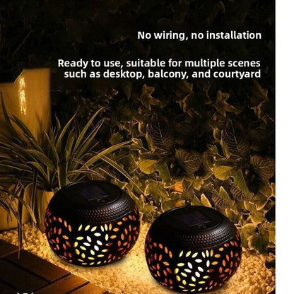 Solar Leaf Pattern Outdoor Light - Waterproof LED Garden Decorative Lamp