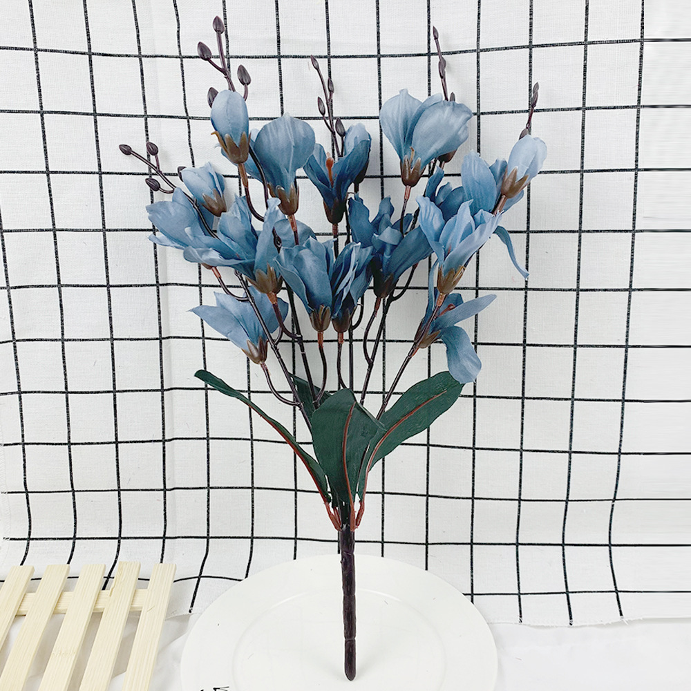 Artificial Magnolia Silk Flower Bouquet–Luxury Faux Floral Arrangement for Home & Wedding Décor